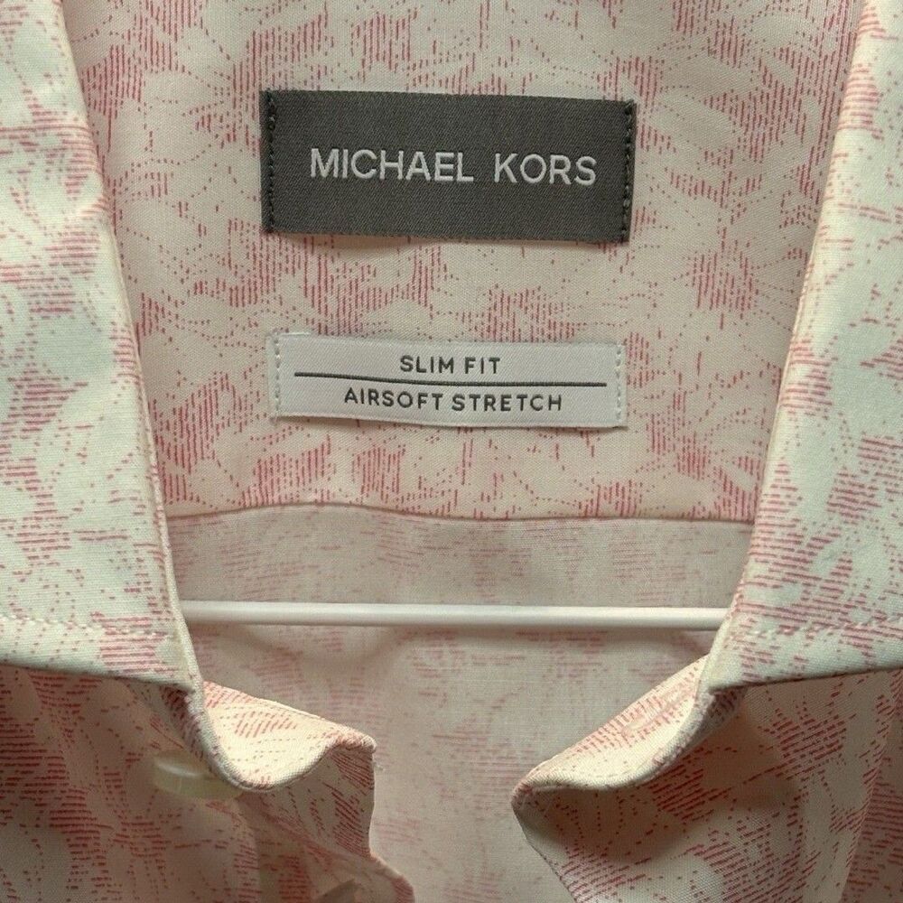 Michael Kors Men's Slim Fit Airsoft Stretch Dress Shirt Non-Iron, Size M NWT